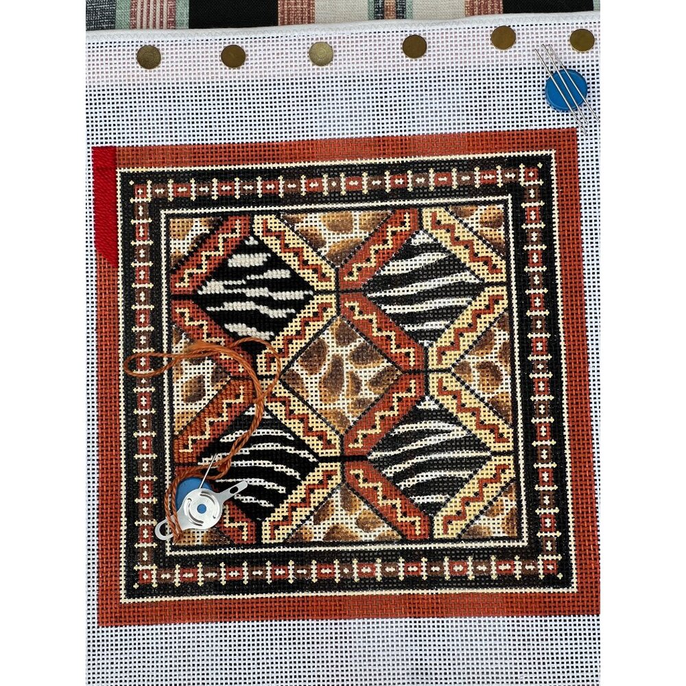 Canvas Works PO31 Animal Print Needlepoint Canvas Kit 15% Finished - Picture 10 of 10
